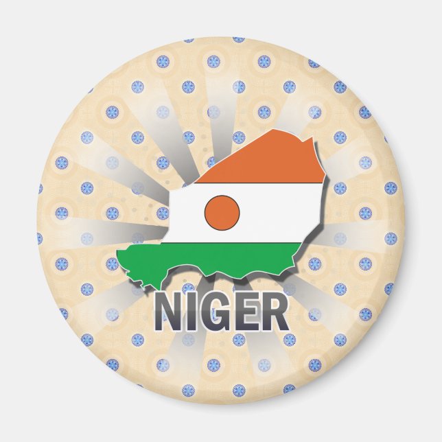 Niger Flag Map 2.0 Magnet (Vorne)