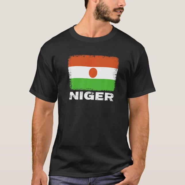 Niger Flag Unterstützung nigerianischer Menschen F T-Shirt (Vorderseite)