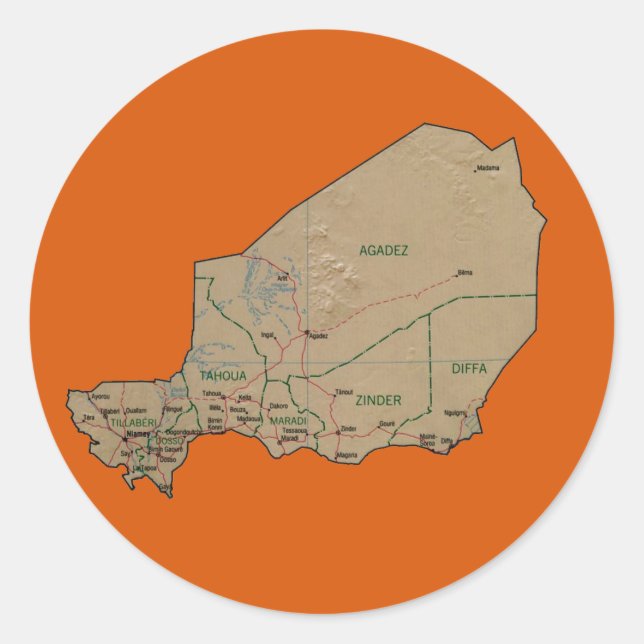 Niger Map Sticker (Vorderseite)
