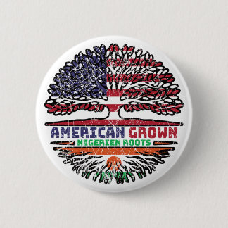 Niger Nigerien American USA Tree Roots Flag Button