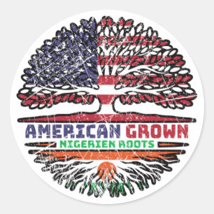 Niger Nigerien American USA Tree Roots Flag Runder Aufkleber