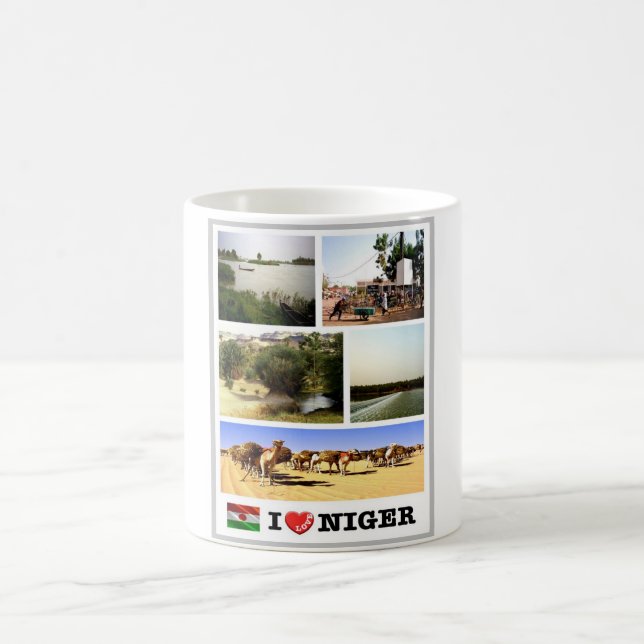 Niger - Wellenflagge - Kaffeetasse (Mittel)