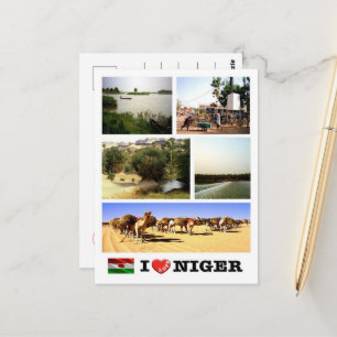 Niger - Wellenflagge - Postkarte