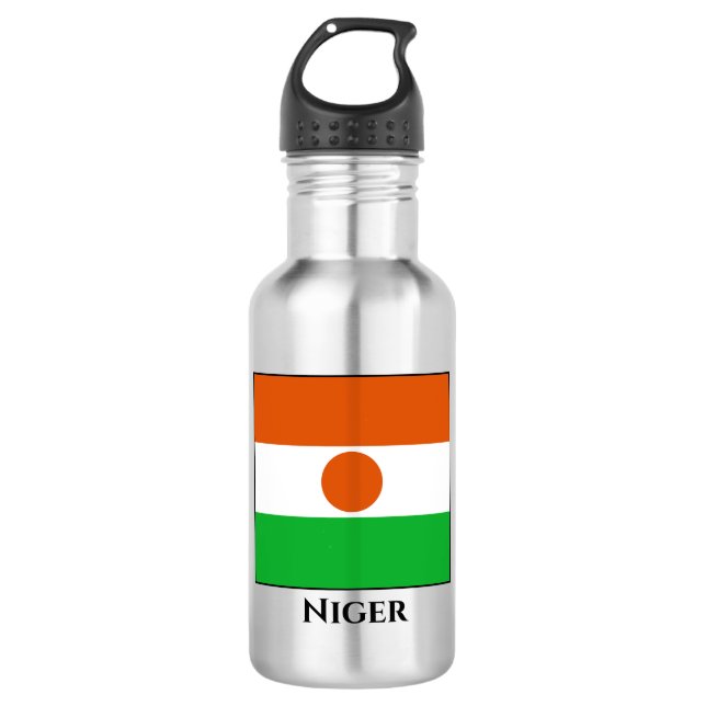 Nigerflagge Edelstahlflasche (Vorderseite)