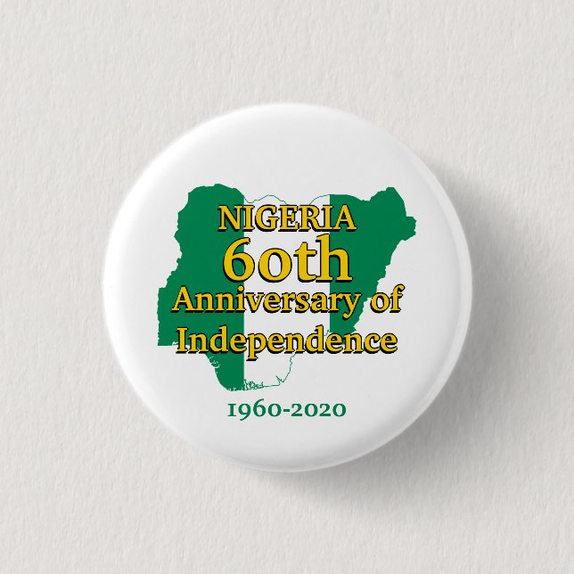 NIGERIA 60 Jahre Unabhängigkeit Button (Vorderseite)