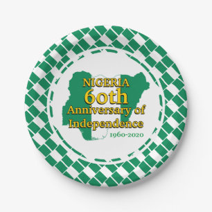 NIGERIA 60 Jahre Unabhängigkeit Nigerianer Pappteller