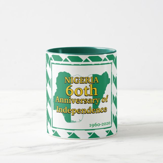 NIGERIA 60. UNABHÄNGIGKEIT | Nigerianische Flagge  Tasse (Zentrum)