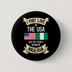Nigeria Amerikanische Flagge USA Nigerianische Wur Button