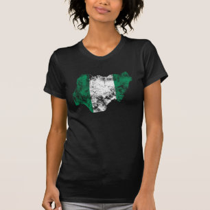 Nigeria beunruhigte Flagge T-Shirt
