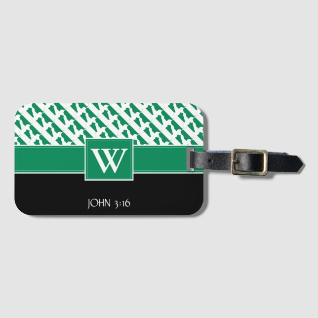 NIGERIA Christlich John 3:16 Monogram Naija Gepäckanhänger (Vorderseite (Horizontal))