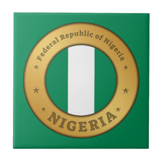 Nigeria Flag Badge Fliese