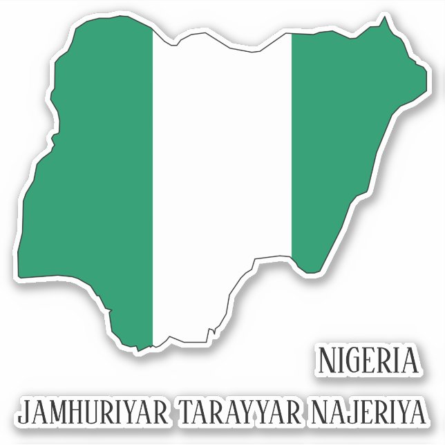 Nigeria Flag Charming Patriotic Map Aufkleber (Vorderseite)