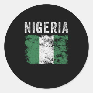 Nigeria Flag erschüttert - nigerianische Flagge Runder Aufkleber