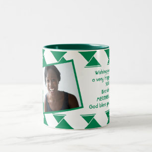 NIGERIA FLAG Fotovorlage Ihren Text hinzufügen Zweifarbige Tasse