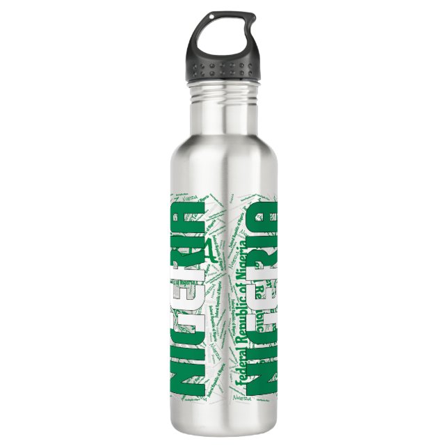 Nigeria Flag Gorgetic Patriotic Edelstahlflasche (Vorderseite)