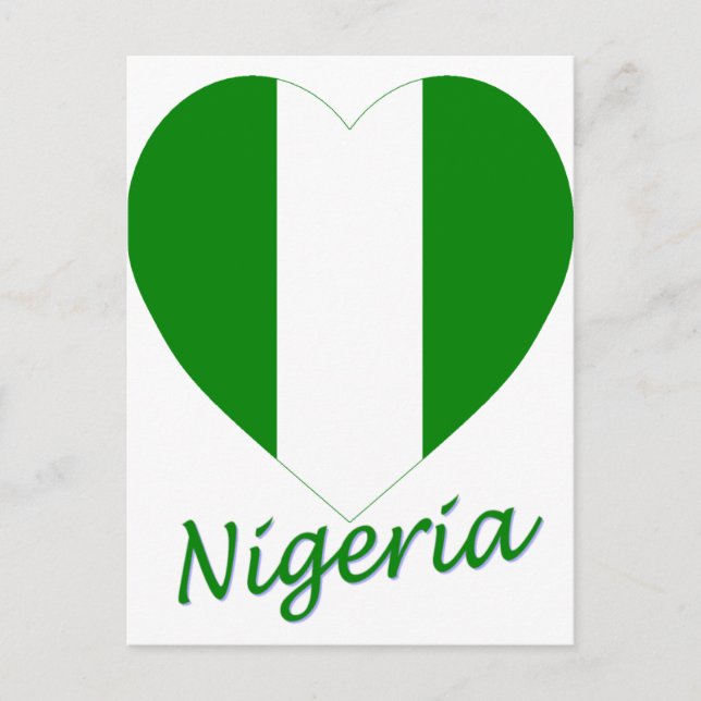 Nigeria Flag Heart Postkarte (Vorderseite)