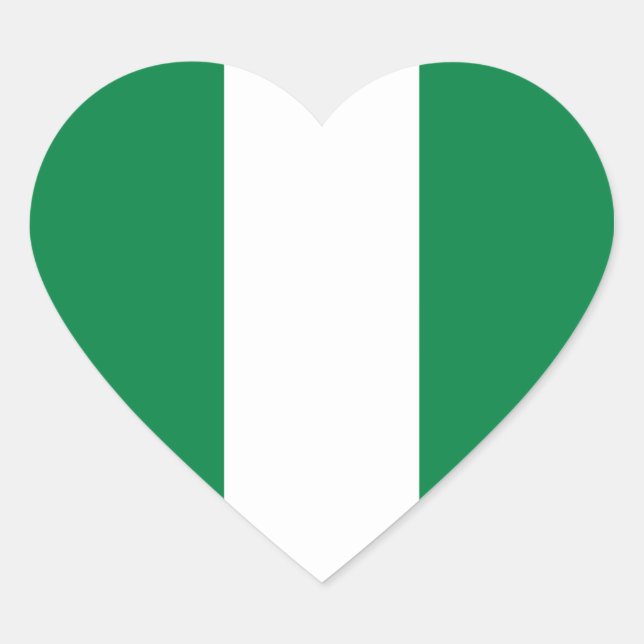 Nigeria Flag Heftsticker Herz-Aufkleber (Vorderseite)