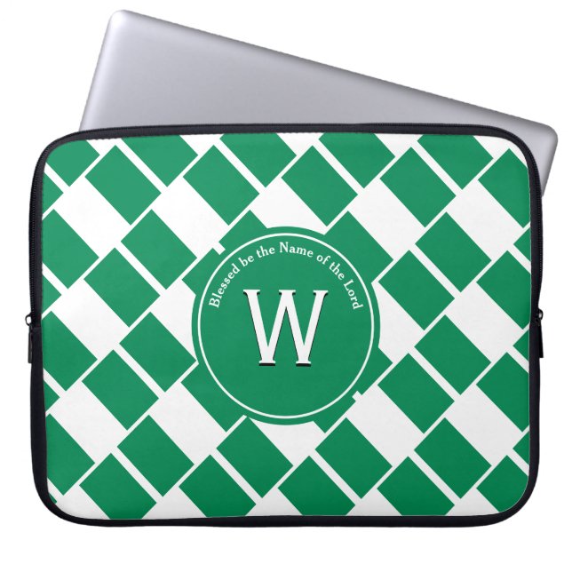 NIGERIA FLAG kundenspezifische Monogramm Nigeriane Laptopschutzhülle (Vorderseite)