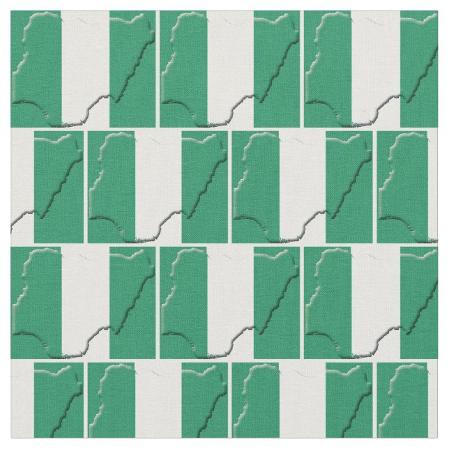 NIGERIA FLAG Map Kontur Stoff (Nahaufnahme)