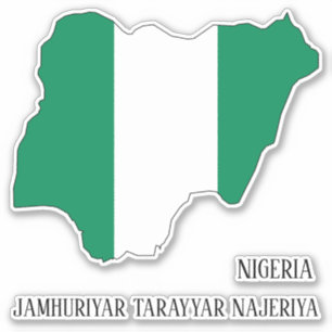 Nigeria Flag Map Patriotic Aufkleber
