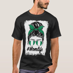 Nigeria Flag nigerianische Mama Messy Bun Mama Lif T-Shirt