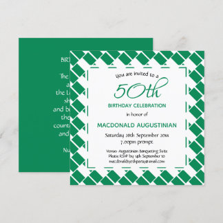 NIGERIA FLAG Personalisiert 50. Geburtstag Einladung