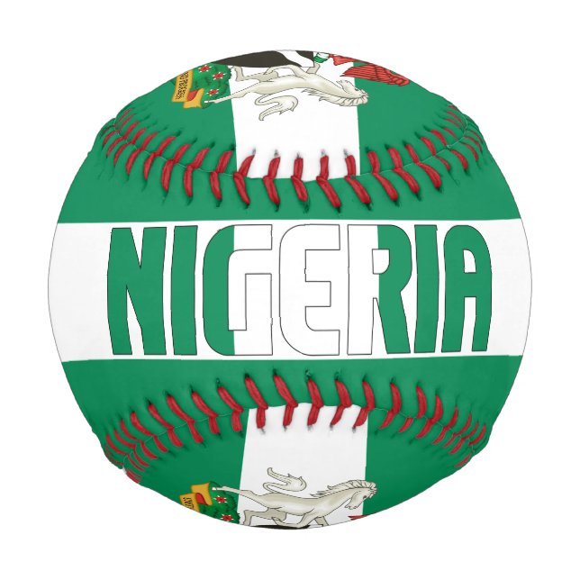 Nigeria Flag und Coat of Arms Patriotic Baseball (Vorderseite)