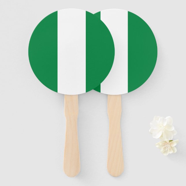 Nigeria-Flagge Fächer (Vorne und Hinten)