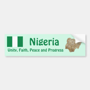Nigeria-Flagge + Karte Aufkleber Autoaufkleber