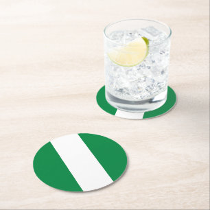 Nigeria-Flagge Runder Pappuntersetzer