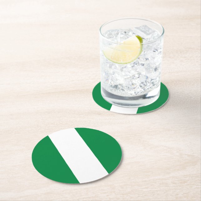 Nigeria-Flagge Runder Pappuntersetzer (Vor Ort)