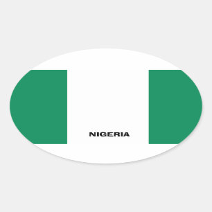 Nigeria-Flaggen-Euro-Ähnlicher ovaler Aufkleber