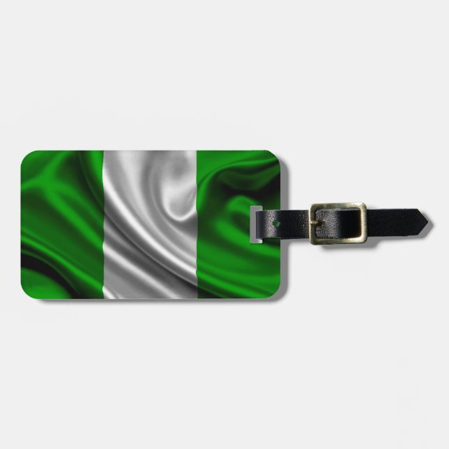 Nigeria-Flaggen-Gewebe Gepäckanhänger (Vorderseite horizontal)