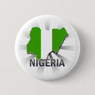 Nigeria-Flaggen-Karte 2,0 Button