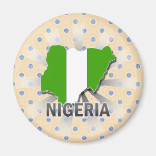 Nigeria-Flaggen-Karte 2,0 Magnet