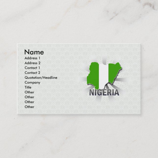 Nigeria-Flaggen-Karte 2,0 Visitenkarte (Vorderseite)