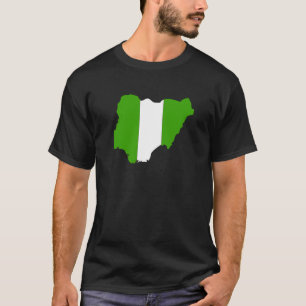 Nigeria-Flaggen-Karte Größengleich T-Shirt