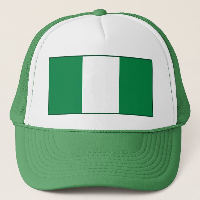 Nigeria-Flaggenhut Truckerkappe (Vorderseite)