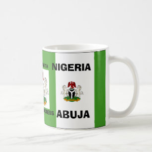 Nigeria-Flaggenkopie, Nigeria_coa, Nigeria-Flagge Kaffeetasse
