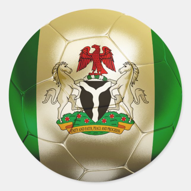 Nigeria Football Runder Aufkleber (Vorderseite)