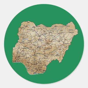 Nigeria-Kartenaufkleber Runder Aufkleber