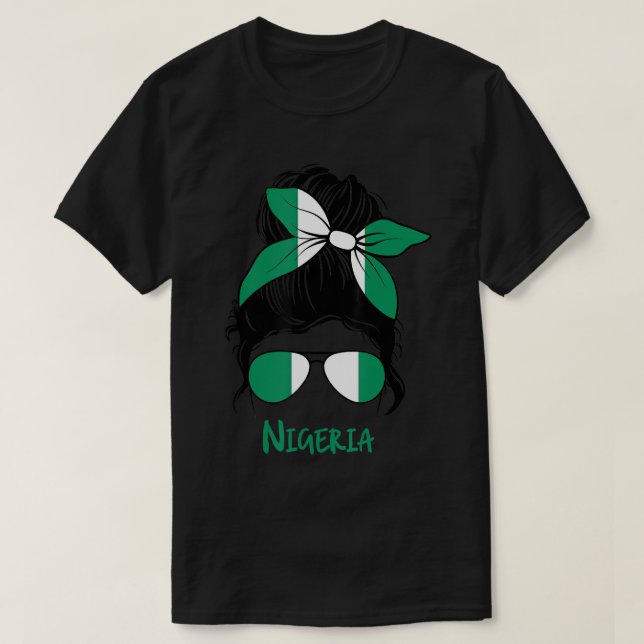 Nigeria Mädchen Nigerias Nigerianische Frau Flagge T-Shirt (Design vorne)