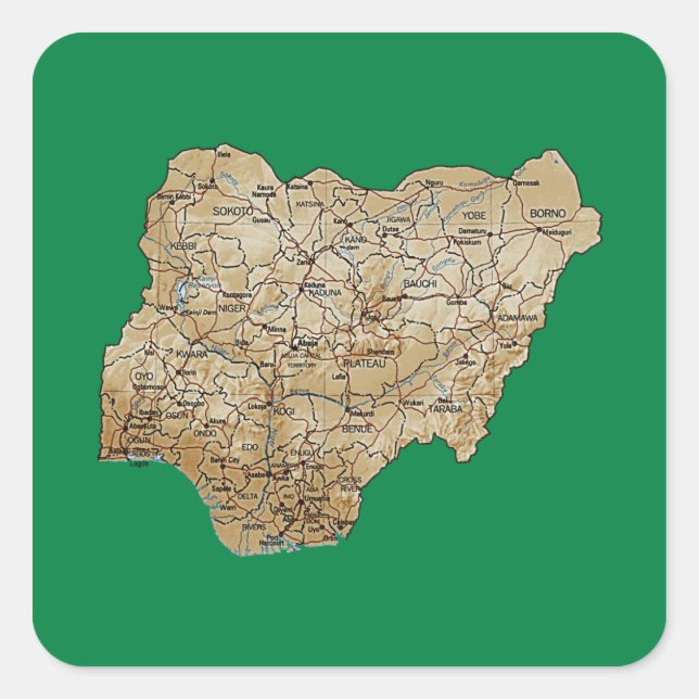 Nigeria Map Sticker (Vorderseite)