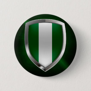 Nigeria Metallic Emblem Button