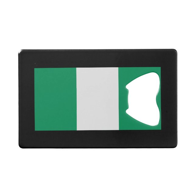 Nigeria mit nigerianischer Flagge (Westafrika) Geldbeutel Flaschenöffner (Vorderseite (Horizontal))