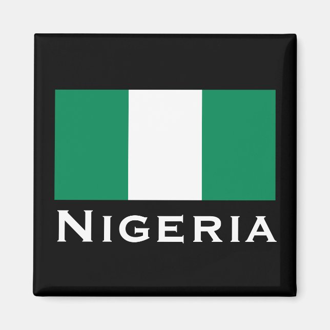 Nigeria mit nigerianischer Flagge (Westafrika) Magnet (Vorne)
