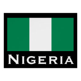 Nigeria mit nigerianischer Flagge (Westafrika) Poster