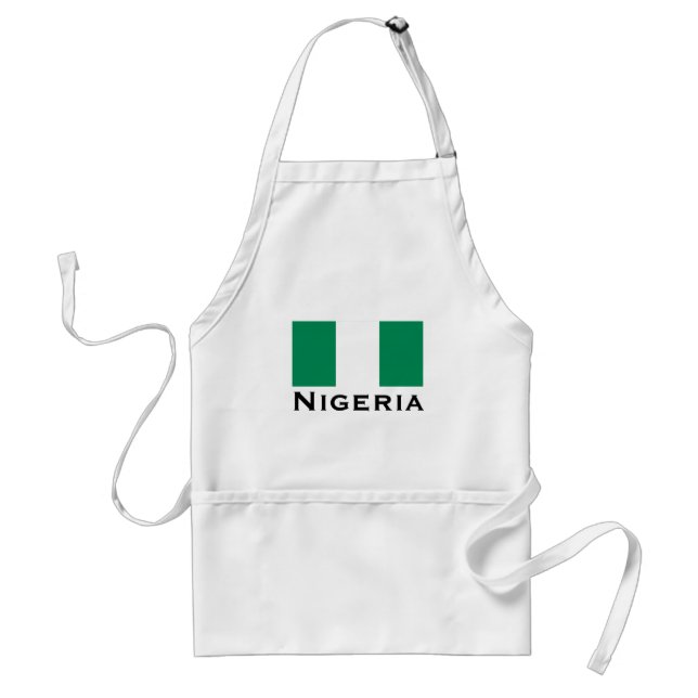 Nigeria mit nigerianischer Flagge (Westafrika) Schürze (Vorne)