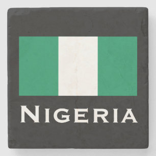 Nigeria mit nigerianischer Flagge (Westafrika) Steinuntersetzer