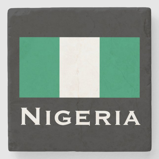 Nigeria mit nigerianischer Flagge (Westafrika) Steinuntersetzer (Vorderseite)